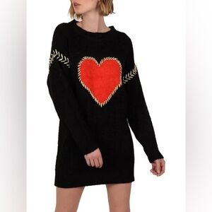 Molly Bracken Black Dress with Red Heart